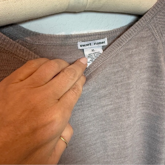 Sweet Romeo Gray Crew Neck Sweater - Picture 2 of 4